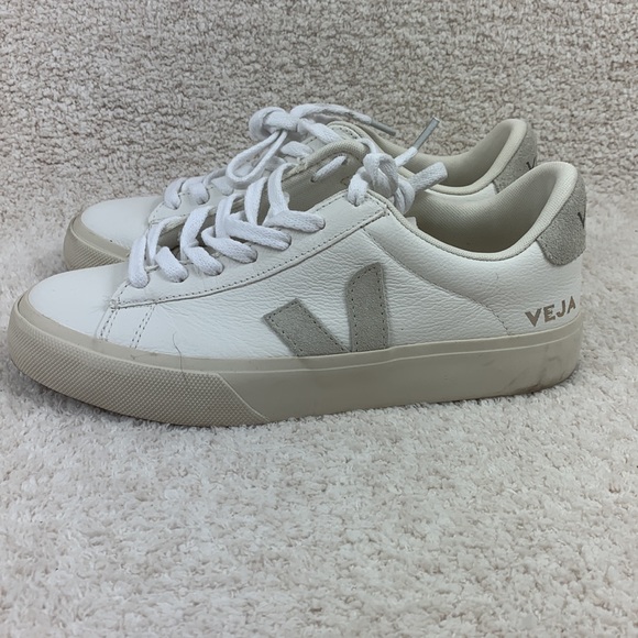 Veja White and Tan/Gray Sneakers - Picture 3 of 7